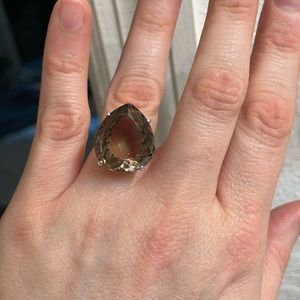 Smokey quartz sterling silver ring size 8